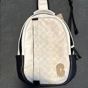 Coach White and Black Bag